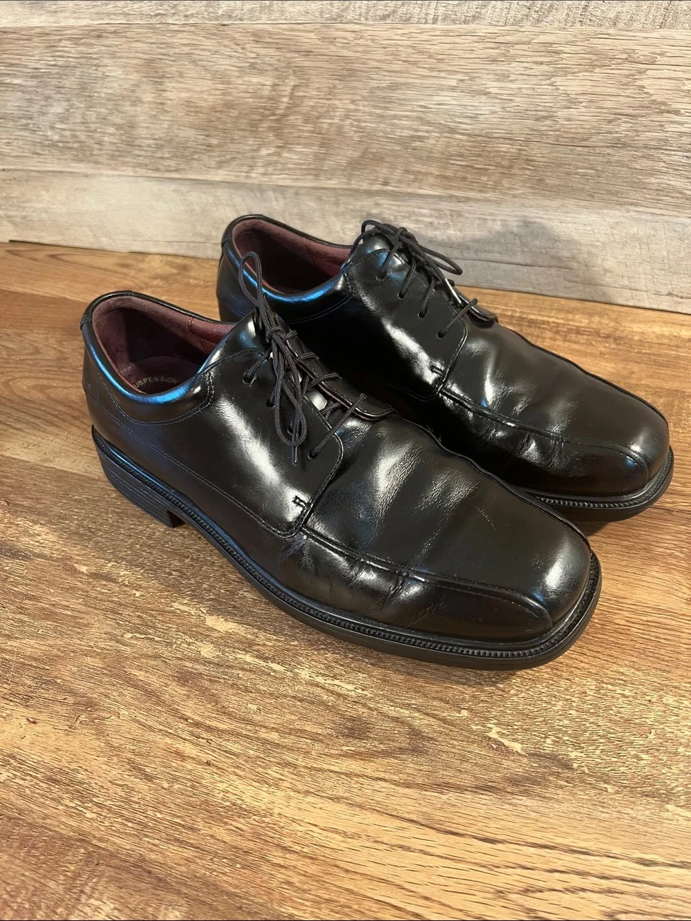 Rockport Waterproof Black Leather Lace-Up Oxford Dress Shoes Dynamic Suspension
